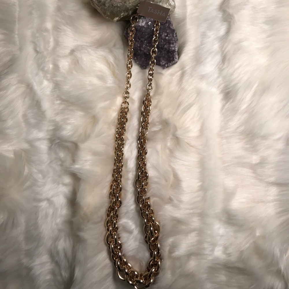 Gold chain link necklace by Tasha - lead free